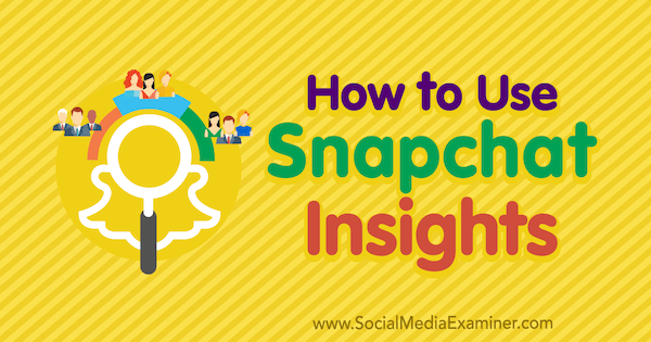 Kuinka käyttää Snapchat-oivalluksia: Sosiaalisen median tutkija