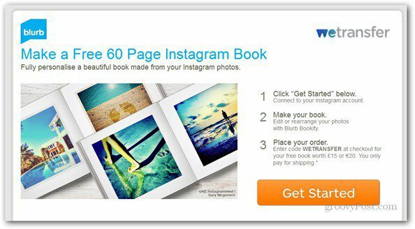 WeTransfer tarjoaa ilmaisen 60-sivun Instagram-valokuvakirjan