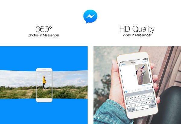 Facebook esitteli mahdollisuuden lähettää 360 asteen valokuvia ja jakaa teräväpiirtovideoita Messengerissä.