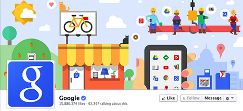Googlen facebook-kansikuva