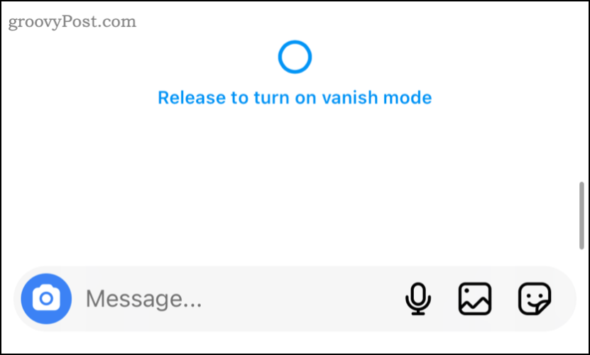 Ota Vanish-tila käyttöön Instagramissa pyyhkäisemällä ylös Chatissa