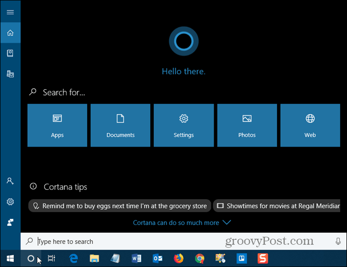 Cortana Windows 10: ssä