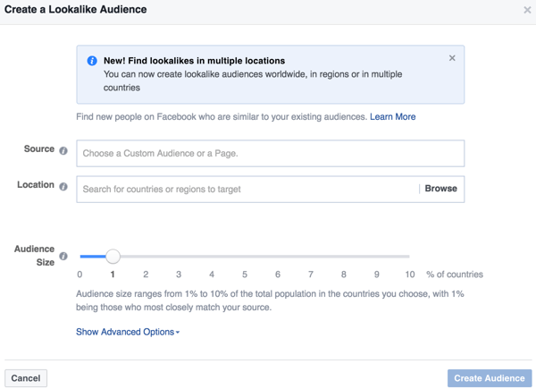Facebook Ads Managerin avulla voit luoda ulkonäköisen yleisön, joka on samanlainen kuin yleisö, joka on jo ollut tekemisissä yrityksesi kanssa.
