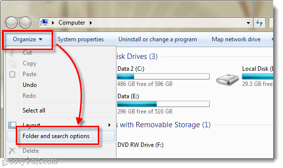 Windows 7 explorer -sovelluksen järjestäminen ja hakutoiminnot
