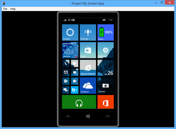 Windows Phone 8.1 sallii projisointinäytön tietokoneelle