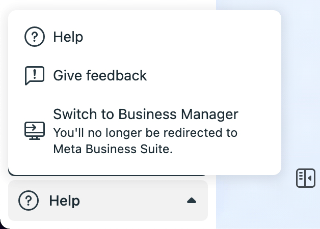 kuva Switch to Business Managerista Meta Business Suitessa