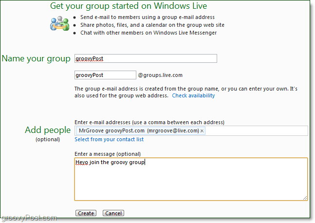 luo Windows Live -ryhmä