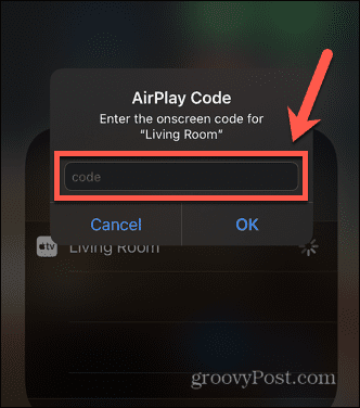 iphone airplay -salasana