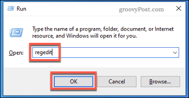 Windows Suorita Käynnistä Regedit