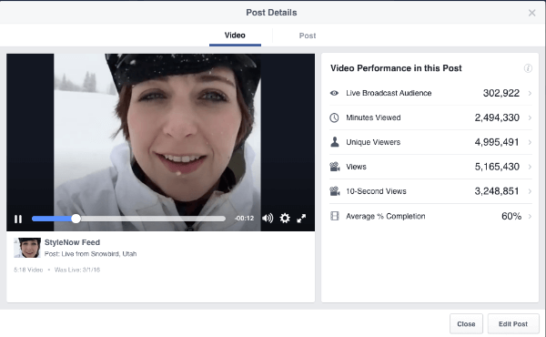 facebook live video metrics