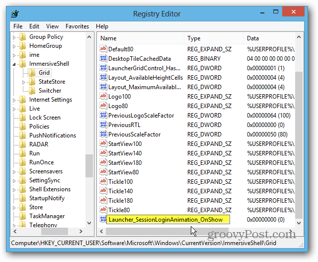 Windows 8 -rekisterin DWORD-arvo