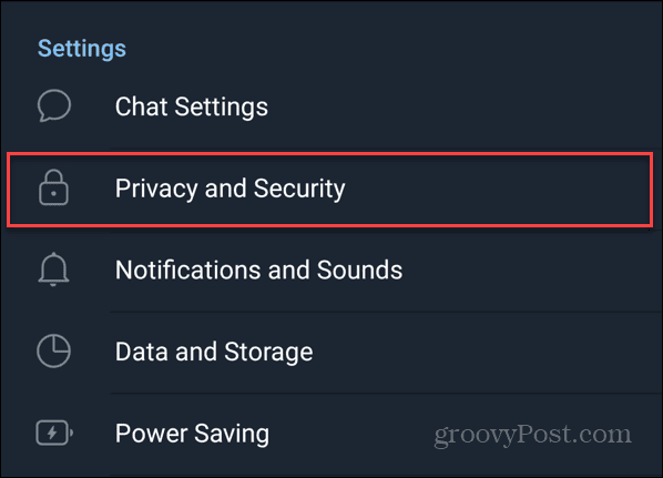 Tietosuoja- ja suojausasetukset Telegramissa Androidissa