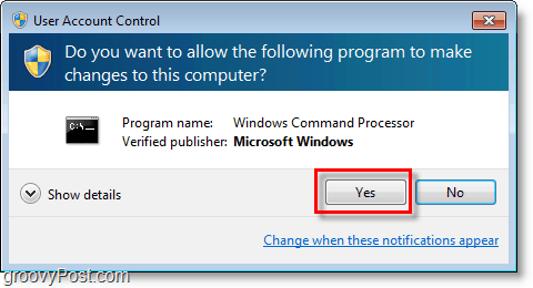 Windows 7 -kuvakaappaus - siirry läpi cmd admin uac