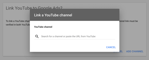 Kuinka perustaa YouTube-mainoskampanja, vaihe 2, määritä YouTube-mainonta, linkitä YouTube-kanava