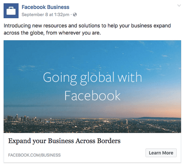facebook globaalille liiketoiminnalle