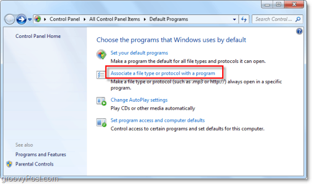 tiedostojen assosiaatioiden muuttaminen Windows 7: ssä