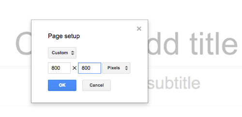 Valitse Google Slides -kuvasi koko.