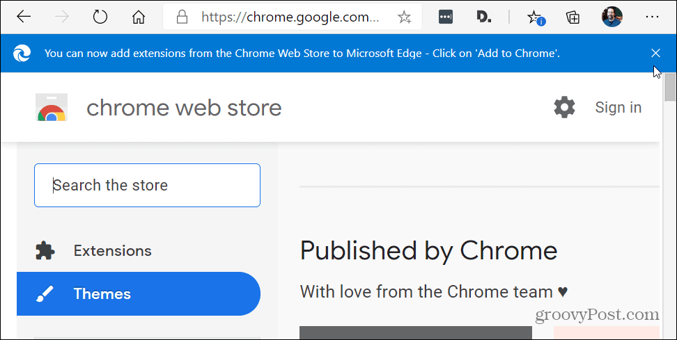 Chrome-verkkokaupan teemat