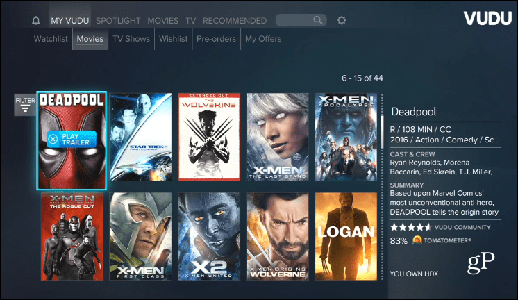 Vudu Xbox One -elokuvat missä tahansa