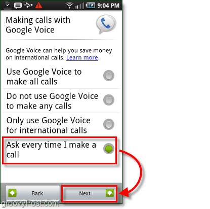 Google Voice Android-mobiililaitteiden käyttöasetuksissa
