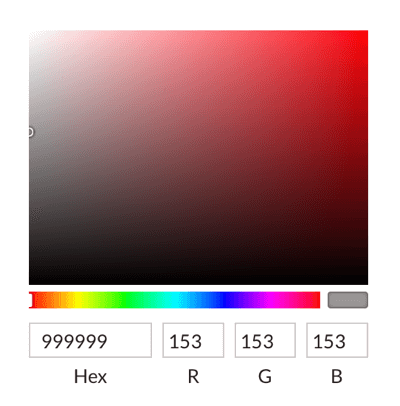 Valitse värit värivalitsimella tai kirjoita heksadesimaalikoodit.