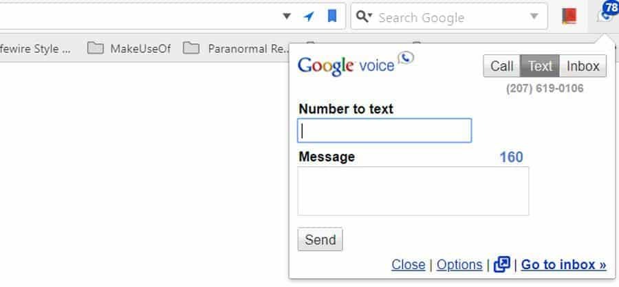 google voice chrome -laajennus