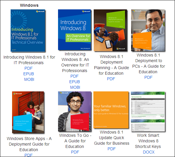 Microsoftin e-kirjojen kokoelma