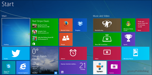 Kuinka varmuuskopioida ja palauttaa Windows 8.1: n aloitusnäyttö