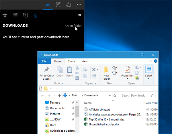 Microsoft Edge Downloads -kansio