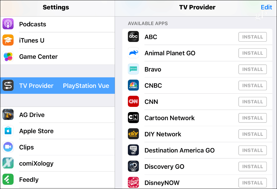 TV-palveluntarjoajan iOS-sovellukset