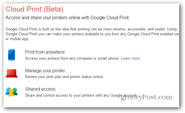 Tulosta Nexus 7: stä Google Cloud Printin avulla