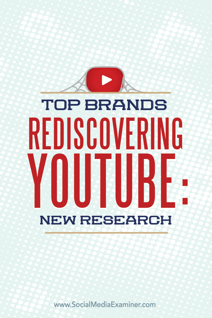 Huippumerkit löytävät YouTuben uudelleen: Uusi tutkimus: Sosiaalisen median tutkija
