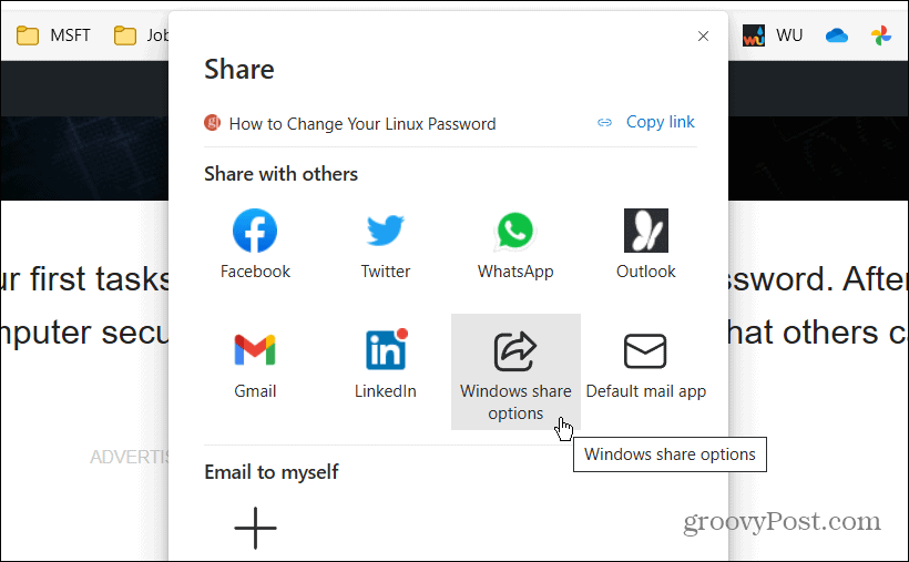Windows Share -vaihtoehto lähijakaminen