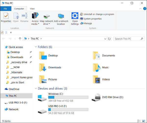 Saa Windows 10 File Explorer avautumaan tälle tietokoneelle pikakäytön sijasta