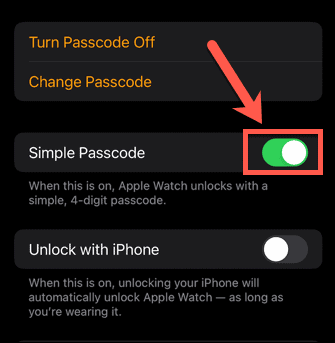 Apple Watchin yksinkertainen salasana
