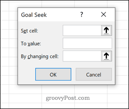 Excel tavoitehaku-ikkuna