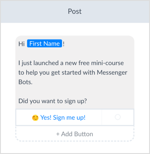 luo järjestys Messenger-botille ManyChatin avulla