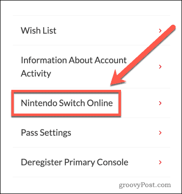 Nintendo Switchin verkkosivustoasetukset
