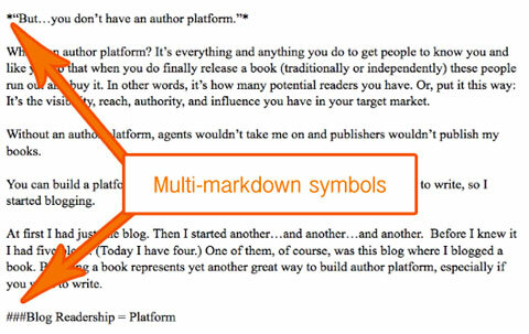 multimarkdown-symbolit tekstissä
