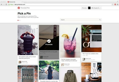 Pinterest antaa sinun valita kuvan ja avainsanat Promoted Pins -kampanjoihisi. 