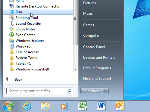 Windows 7: n Käynnistä-valikko