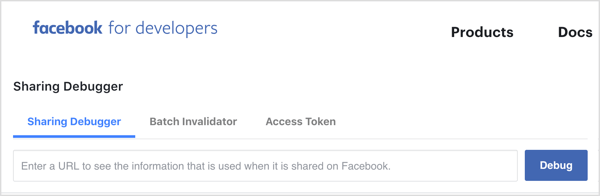 Käytä Debugger-työkalua varmistaaksesi, että Facebook vetää oikean Facebook-linkin esikatselukuvan.
