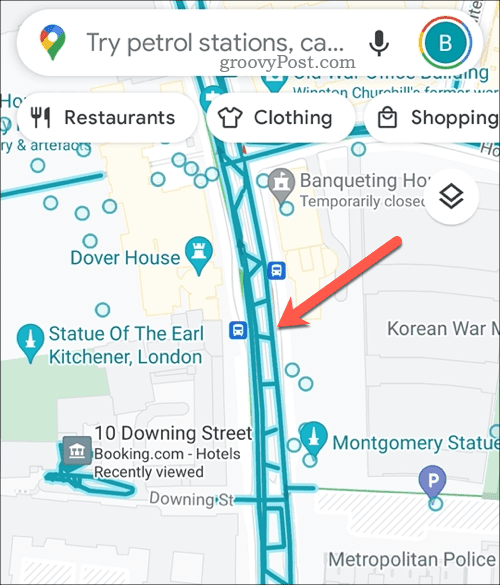 Valitse Google Mapsin katunäkymäpolku