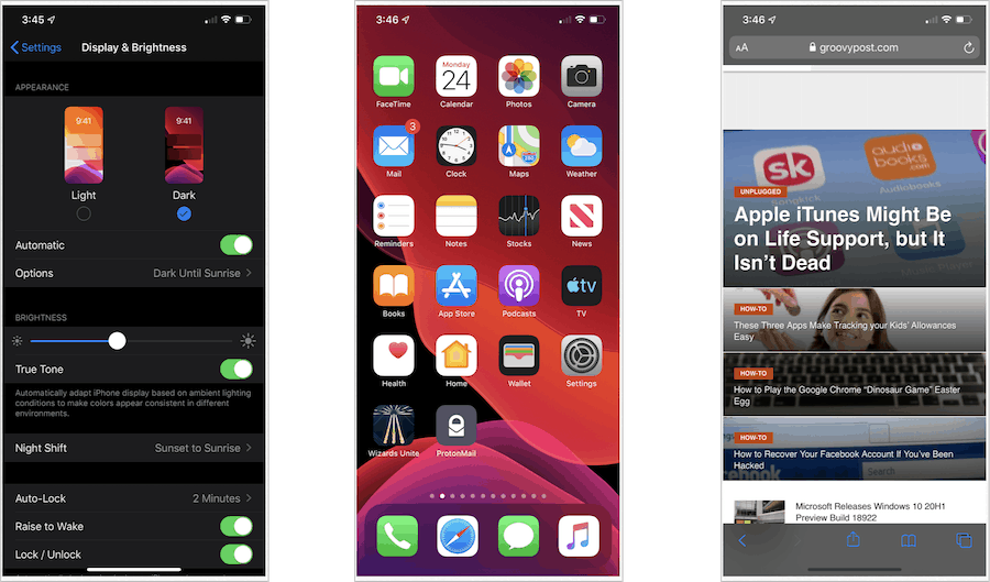 iOS 13 tumma tila