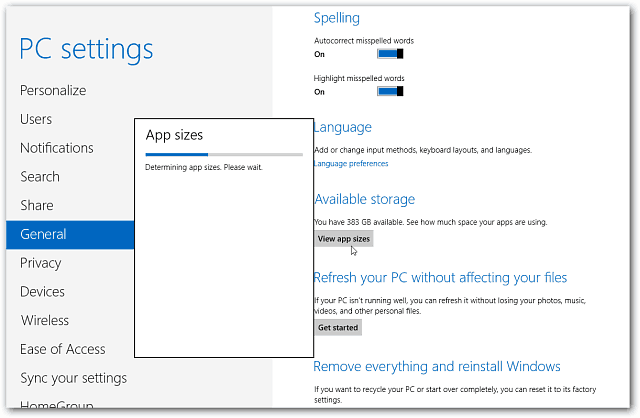 Kuinka suuret ovat asennetut Windows 8 -sovellukset?