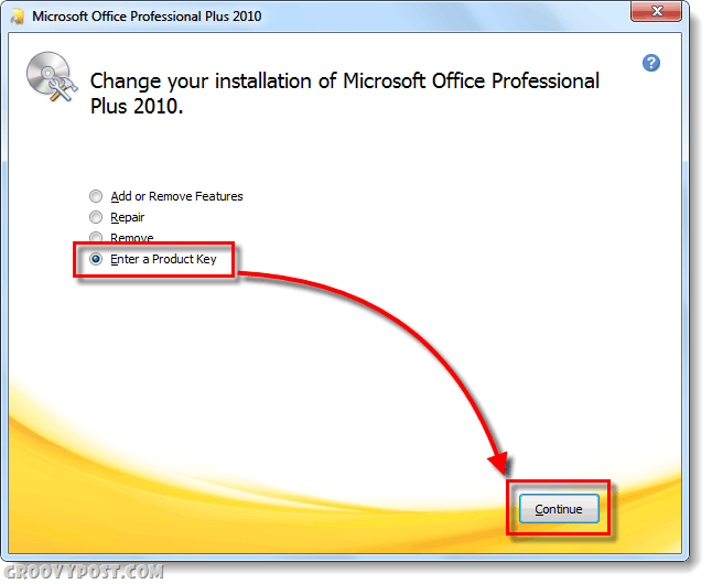 Office 2010 -tuoteavaimenäyttö