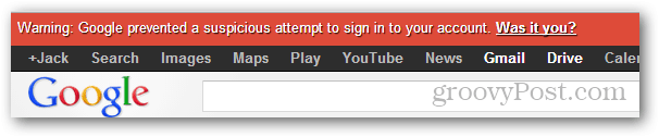 varoitus: google esti epäilyttävän yrityksen kirjautua tiliisi, olitko sinä se?