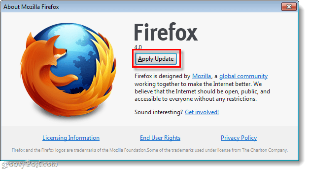 Firefox 4 päivittää päivityksen