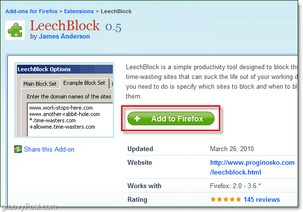 Lataa leechblock Firefoxille