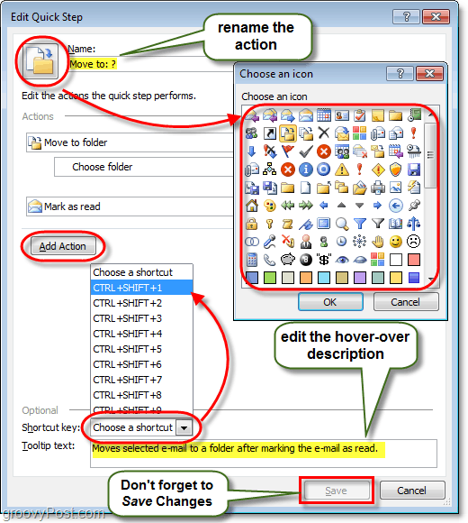lisää nopeita toimia Outlook 2010:ssa